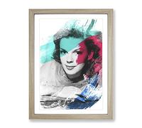 Judy Garland No.2 V2 Modern Framed Wall Art Print, Ready to Hang Picture for Living Room Bedroom Home Office Décor, Oak A4 (34 x 25 cm)