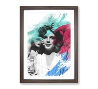 Judy Garland No.3 V2 Modern Framed Print | A3 Walnut Framed Wall Art | Ready to Hang | Modern Nature Picture | Living Room Bedroom Lounge Office