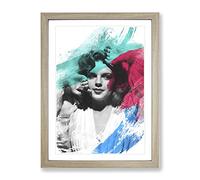 Judy Garland No.3 V2 Modern Framed Wall Art Print, Ready to Hang Picture for Living Room Bedroom Home Office Décor, Oak A2 (64 x 46 cm)
