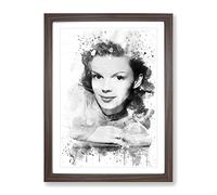 Judy Garland Vol.2 V4 Modern Framed Wall Art Print, Ready to Hang Picture for Living Room Bedroom Home Office Décor, Walnut A3 (34 x 46 cm)
