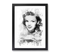 Judy Garland Vol.2 V4 Modern Framed Wall Art Print, Ready to Hang Picture for Living Room Bedroom Home Office Décor, Black A4 (34 x 25 cm)