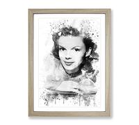 Judy Garland Vol.2 V4 Modern Framed Wall Art Print, Ready to Hang Picture for Living Room Bedroom Home Office Décor, Oak A4 (34 x 25 cm)