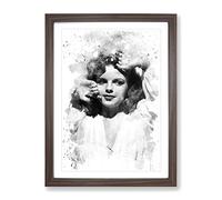 Judy Garland Vol.3 V4 Modern Framed Wall Art Print, Ready to Hang Picture for Living Room Bedroom Home Office Décor, Walnut A3 (34 x 46 cm)