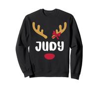 Judy Reindeer Antlers Bow Christmas Name for Women and Girls Sweatshirt