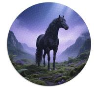 Jue Ying Artistic 1000-Piece Round Puzzle Showcasing Horse, Moderately Complex And Therapeutic, Great for Bedrooms Or Offices 1000pcs (67.5x67.5cm)