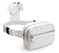 Jueachy Bum Bag Rhombic Bumbag for Ladies Nylon Water Resistant Bumbag 47.3" Fanny Pack for Women Black Waist Belt Bag Hip Chest Bag Multi Pockets Fashion Hiking Waist Packs Festival Travel Running