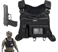 Jueachy Chest Bag For Men: Tactical Running Chest Vest Utility Chest Rig EDC Pouch Pack for Running Hiking Travel