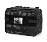 Jueachy Tactical Molle Pouch Large Admin Bag Utility Tool Pouches Attachment EDC Expandable Molle Pouches for Hiking Hunting Organizer Medical Pocket Patch Included