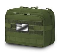 Jueachy Tactical Molle Pouch Large Admin Bag Utility Tool Pouches Molle Attachment EDC Pouches Expandable Molle Pouches for Hiking Hunting Organizer Medical Pocket Patch Included