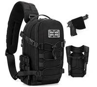 Jueachy Tactical Sling Bag for Men: 12L Tactical Bag with Everyday Carry Gear - Black 2-in-1 Shoulder Bag and Backpack