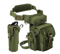 Jueachy Tactical Thigh Bag - Multifunctional Drop Leg Bag with Water Bottle Pouch for Motorcycling, Hiking, Traveling, Fishing, Camping