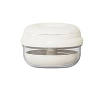 Juebueix Leakproof Denture Bath Box & Retainer Case, Soaking Container with Strainer Basket, Built-in Mirror & Cleaning Tools, Portable Storage for Dentures, Braces, Aligners White