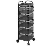 Juebueix Modern Rotating Kitchen Trolley - 3/4/5 Tier Adjustable Fruit and Vegetable Basket with Hollow Mesh, Kitchen Vegetable Storage Organizer, Fruit Basket Floor Stand Shelf Fruit Tower, 3/4/5Tie