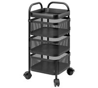 Juebueix Modern Rotating Kitchen Trolley - 3/4/5 Tier Adjustable Fruit and Vegetable Basket with Hollow Mesh, Kitchen Vegetable Storage Organizer, Fruit Basket Floor Stand Shelf Fruit Tower, 3/4/5Tie