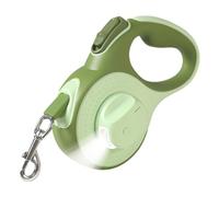 Juebueix Retractable Dog Lead with Night LED Light, 10ft/16ft Knot-Free Extendable Dog Walking Lead with One-Hand Control for Small and Medium Dogs Green B