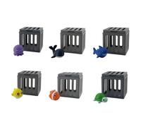 Juebueix Underwater Diving Training Toy Set, Kids Pool Rescue Game with Sinking Cages and Sea Animals 6pcs