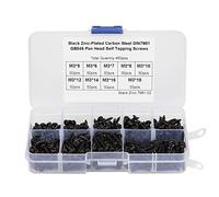 Juego de 450 tornillos autorroscantes de cabeza cruzada M3 negros, kit surtido de tornillos duraderos de alta resistencia de acero al carbono para plástico, madera, metal blando,