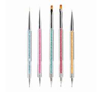 Juego de 5 pinceles para decoración de uñas, herramienta de manicura, dibujo, pintura, decoración, plástico duradero para uso doméstico DIY