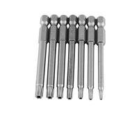 Juego de 7 Uds de puntas de destornillador de Estrella de seguridad, vástago Hexagonal de Acero S2 de 75MM y 1/4 pulgadas, magnéticas T8 a T30 para herramientas eléctricas de