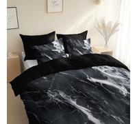 Juego de Cama de 2 Piezas Estilo Graffiti Textura De Mármol., Cama 80/90-135 x 200 cm, Negro Microfibra cepillada para cama, Transpirable, Hipoalergénicopara niños y adultos