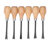 Juego de cinceles para tallar Madera, herramientas manuales ergonómicas profesionales para carpintería, tallado, escultura, artesanía con Mango de haya y hoja de Acero, kit de 6