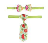 Juego de corbatas para mascotas, pajaritas ajustables para el cuello de estilo hawaiano de verano con hebilla de plástico para perros pequeños, gatos, material de nailon de 19cm