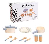 Juego de juguetes de cocina de madera -Set de ollas, sartenes y utensilios de 10 piezas | Juguetes de cocina para niños, ideal como regalo de cumpleaños o Navidad