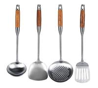 Juego de utensilios de cocina de acero inoxidable 304 de 4 piezas, juego de utensilios de cocina largos con mango de, juego de utensilios de cocina para cocinar en casa