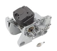 Juego semiacabado de cárter de motosierra Cilindro de cárter de alta dureza Compatible con repuesto de reparación de motosierra MS038 Material de aleación de magnesio