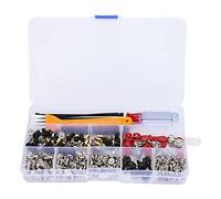 Juego surtido de tornillos de repuesto para computadora, 330 piezas, kit de tornillos chapados en latón con destornillador, cepillo de limpieza para placa base, chasis,