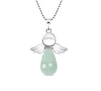 Juelia Natural Healing Crystal Necklace: Angel Wings Reiki Energy Gemstone Pendant Chakra Yoga Crystals Necklaces Balancing Jewelry Gifts for Women Her ladiess with Box (Green Aventurine)