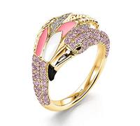 Juelia Pink Flamingo Women Ring: 3.18 ct Sterling Silver Diamond Engagement Wedding Ring Personalized Jewelry for Her Gift Valentine's Day (N-½, Passion)