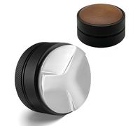 JUELICH 58mm Espresso Distributor with Walnut Wood Top - Adjustable Coffee Distribution & Leveling Tool for Portafilters - Professional Barista Espresso Accessories (58mm)