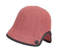 JUENAWMIU Women's New Solid Color Bucket Sunshade Hat Summer Sunscreen Breathable Fisherman Hat Outdoor Straw Hat Sun Hat, Brick Red, One Size