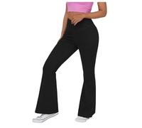 Jueshanzj Denim Leggings Flared Pants to Lift The Buttocks Female Black S
