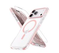 JUESHITUO for iPhone 17 Pro Max Case for MagSafe Anti-Yellowing, Shockproof Military Grade Protection, Slim Thin Magnetic Women Men Phone Cover, Pink