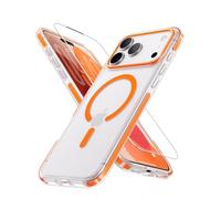 JUESHITUO for iPhone 17 Pro Max Case for MagSafe Anti-Yellowing, Shockproof Military Grade Protection, Slim Thin Magnetic Women Men Phone Cover, Orange