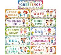 JUESMOS Classroom Greeting Choice Poster - Greetings Poster for Classroom Decorations Class Rules Posters Social Greeting Posters for Class Must-Haves Elementary School Teacher Supplies