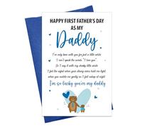 JUESMOS Funny First Fathers Day Gift Card with Envelope Happy First Father Day Card 1st Father's Day Gift from Baby Boy Girl Fathers Day Greeting Card for First Time Dad Dad to be New Dad Gifts