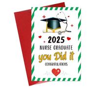 JUESMOS Nurse Graduation Card 2025 Funny New Nurse Graduation Card for Graduate RN You Did It Congratulations Gifts