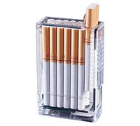 JUEWEIER Cigarette Case with Lighter, Full Pack 20 Regular Cigarettes Case Automatic Ejection Cigarette Dispenser Case Box,Windproof Flameless USB Lighter,Best Gift for Men