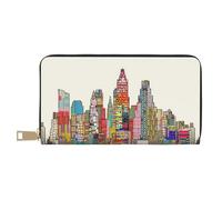JUEXDEME Austin Texas Long Faux Leather Clutch Chic Stylish Women's Wallets for Modern Women Large Capacity Card Holder and Organizer Pockets Durable Purse Handbag for Everyday Travel