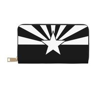 JUEXDEME Black Arizona Flag Long Faux Leather Clutch Chic Stylish Women's Wallets for Modern Women Large Capacity Card Holder and Organizer Pockets Durable Purse Handbag for Everyday Travel