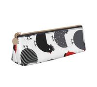 JUEXDEME Creative Cartoon Chicken Leather Pencil Case Slim Design Pen Bag with Metallic Zipper Pocket Size for Or Student Office College Middle School