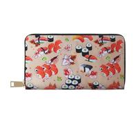 JUEXDEME Delicious Sushi Long Faux Leather Clutch Chic Stylish Women's Wallets for Modern Women Large Capacity Card Holder and Organizer Pockets Durable Purse Handbag for Everyday Travel