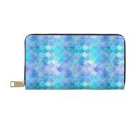JUEXDEME Gold Mermaid Scale Long Faux Leather Clutch Chic Stylish Women's Wallets for Modern Women Large Capacity Card Holder and Organizer Pockets Durable Purse Handbag for Everyday Travel