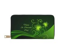 JUEXDEME Happy St Patrick's Day Long Faux Leather Clutch Chic Stylish Women's Wallets for Modern Women Large Capacity Card Holder and Organizer Pockets Durable Purse Handbag for Everyday Travel