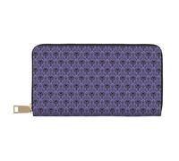 JUEXDEME Haunted Mansion Long Faux Leather Clutch Chic Stylish Women's Wallets for Modern Women Large Capacity Card Holder and Organizer Pockets Durable Purse Handbag for Everyday Travel