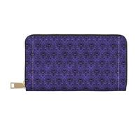 JUEXDEME Haunted Mansion Long Faux Leather Clutch Chic Stylish Women's Wallets for Modern Women Large Capacity Card Holder and Organizer Pockets Durable Purse Handbag for Everyday Travel