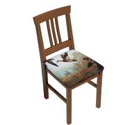 JUEXDEME Hunting Flying Wild Square Chair Cushion Cover - Premium Elastic Milk Silk Material, For Most Square Chairs Quadrate